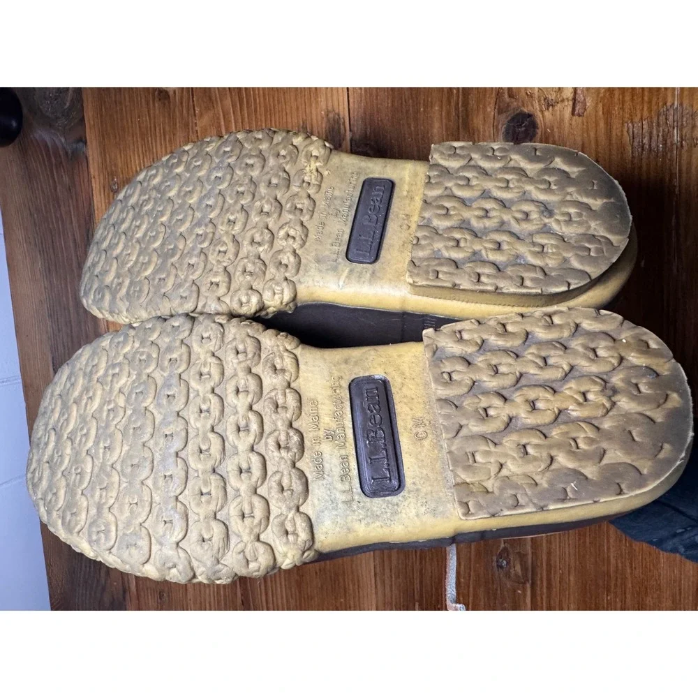 L.L.Bean‎ Bean Boots Rubber Mocs Duck Shoes Brown Leather Men's 7/Women's 8- 8.5